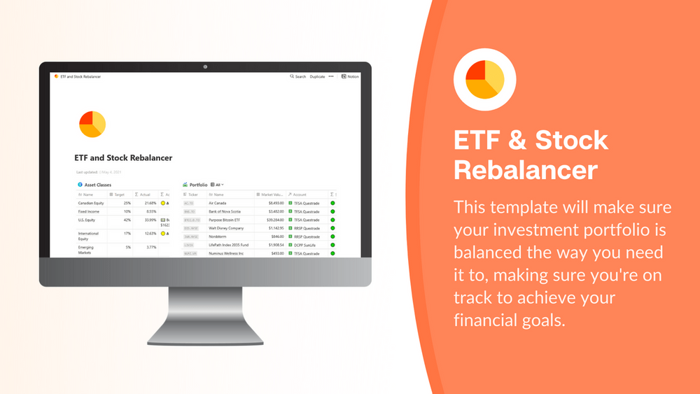 ETF & Stock manager | Finance Notion template