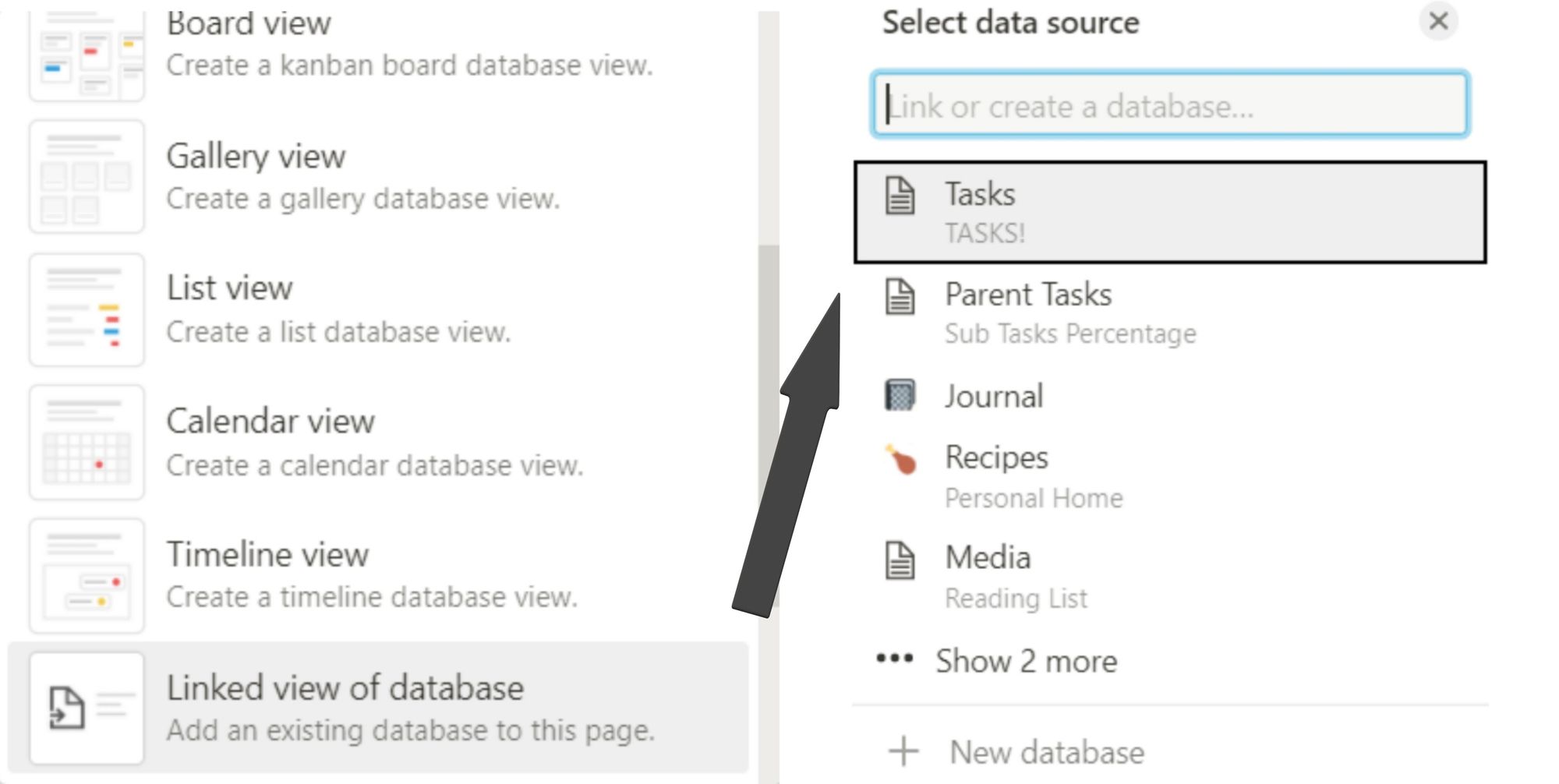 Sync 2 Notion Databases | Linking view of Database