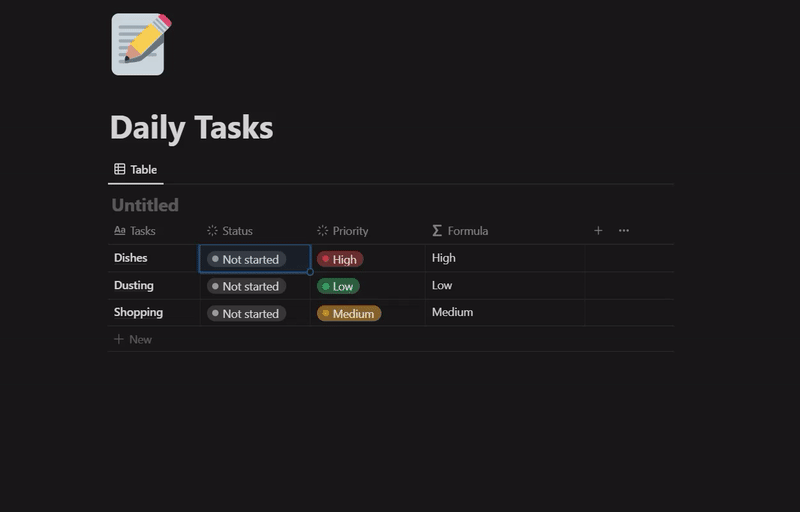 Auto change tag with another property | Notion Database