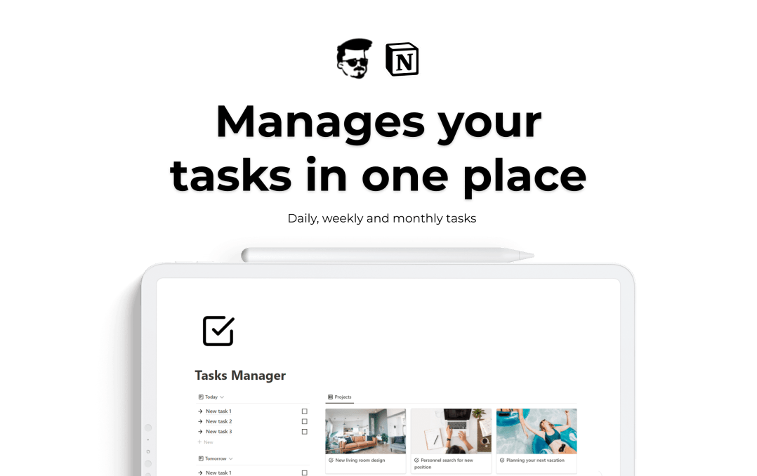 Notion template for task management | Task manager