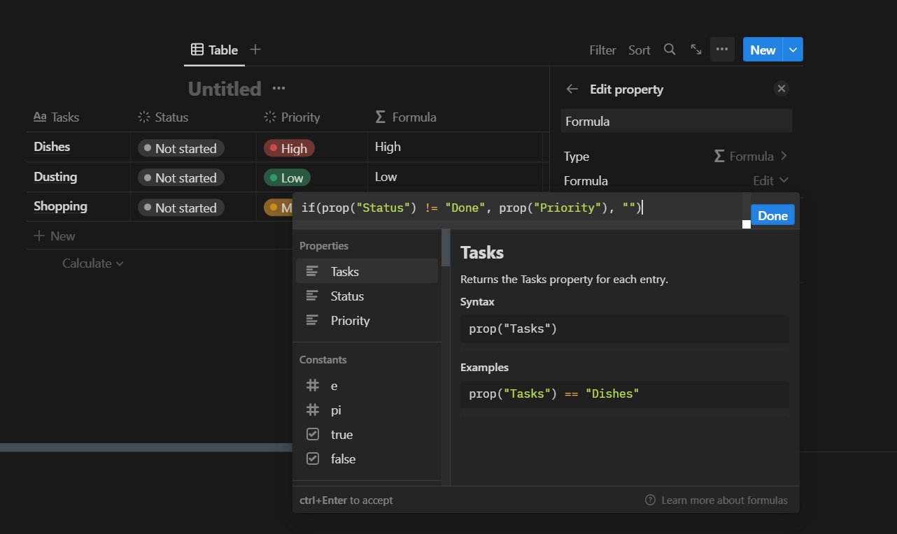 Auto change tag with another property | Notion Database