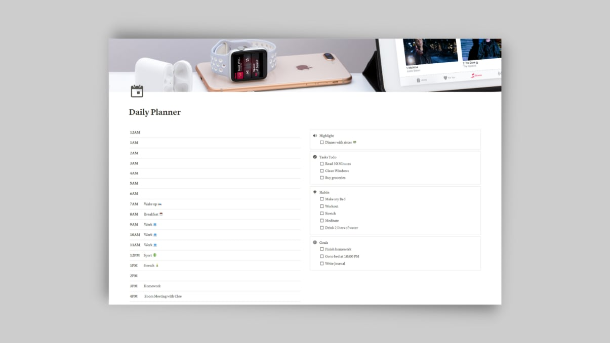 Notion template for planning | Daily Planner