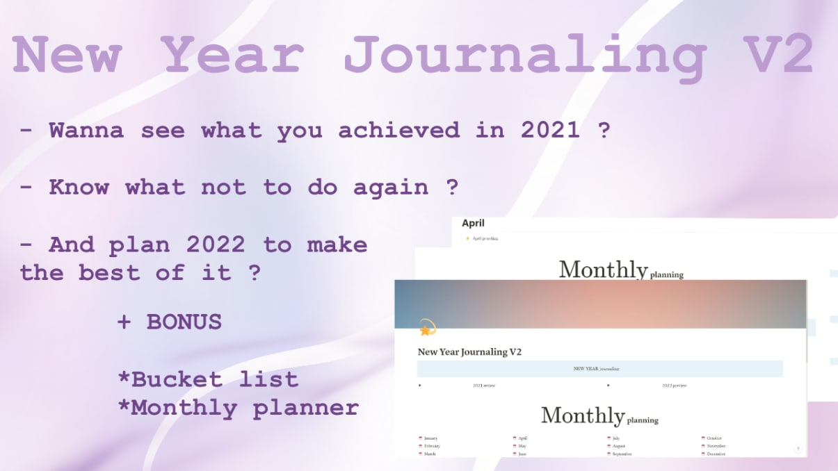 Notion template | Journaling | New Year Journaling 