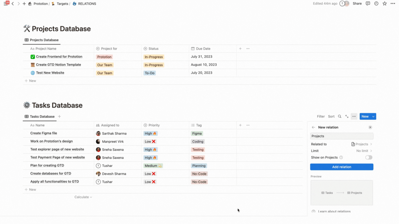 Notion tutorial | Relations in notion