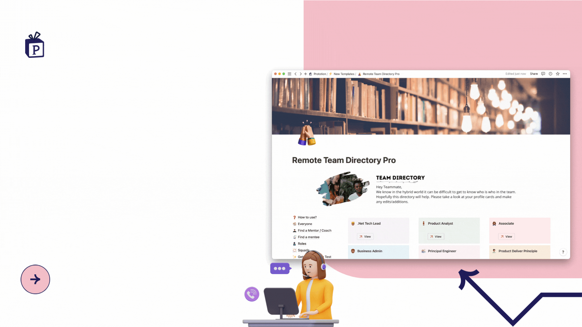 Remote team directory | Notion Template